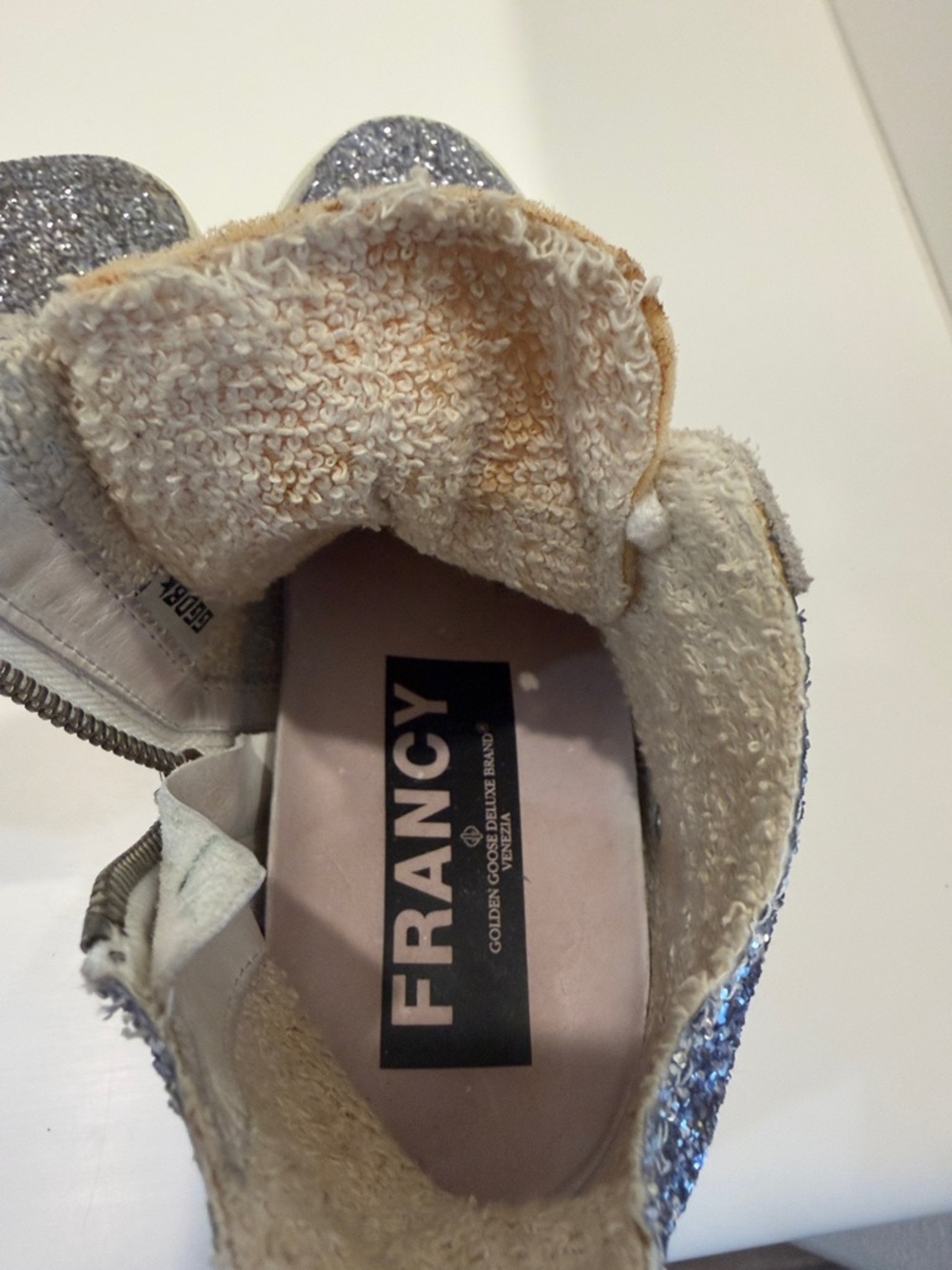 Women's Glitter High-Top Athletic Sneakers - Silver Blue - Picture 5 of 8